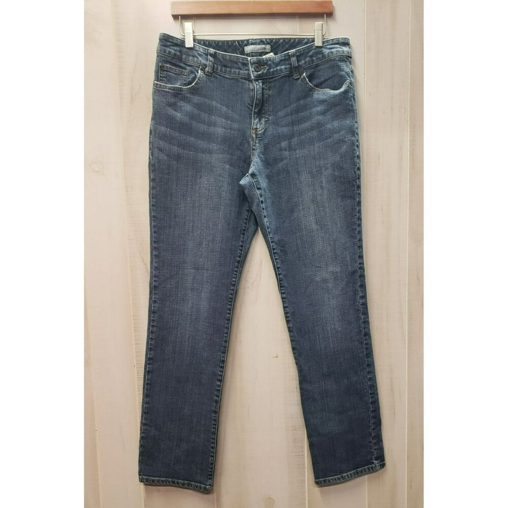Chicos Platinum Denim Jeans, Size 2 12, 99% Cotton 1% Spandex, Medium Wash